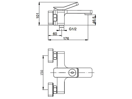 Смеситель для ванны Asignatura Unique черный (85502802) - фото 5