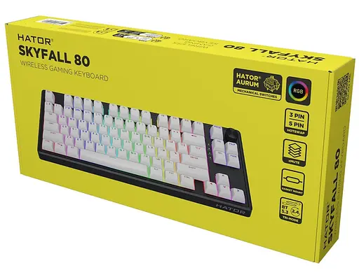 Клавіатура HATOR Skyfall 80 Wireless Black White (HTK3180UA) - фото 7