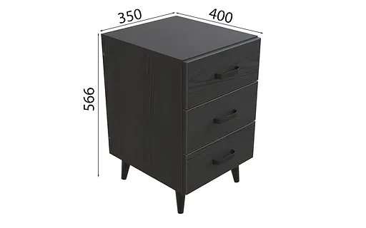 Тумба Вива 3 на конусных ножках Ferrum-decor 56,5x35x40 Черный металл ДСП Сосна Кембра 16 мм (FRD-106818) - фото 4