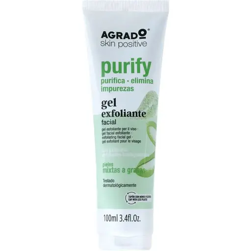 Гель для очищення обличчя Agrado Purify Facial Exfoliating Gel відлущуючий з алое вера 100 мл
