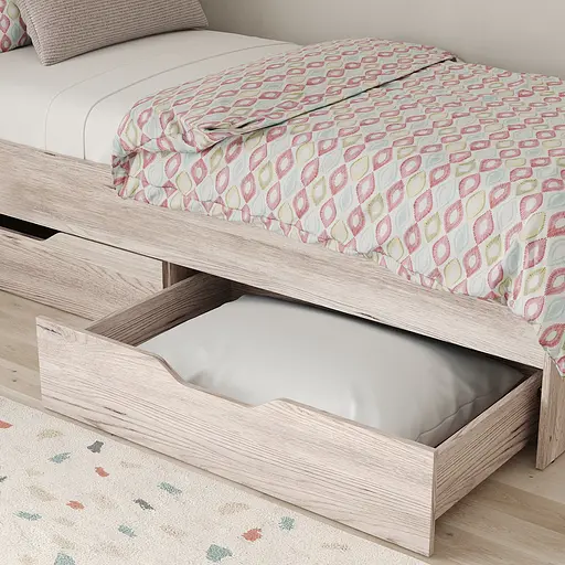 Ліжко односпальне MebelStar Лілу з ящиками 90x200 см Аляска сірий (MBS-1003) - фото 2