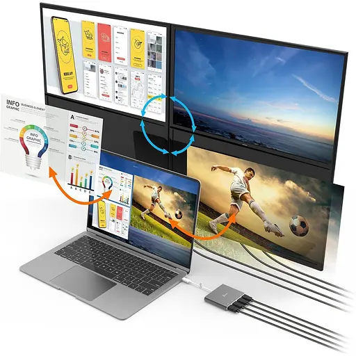 USB-хаб j5create JCA366-N USB-C на 4xHDMI (JCA366-N) - фото 9