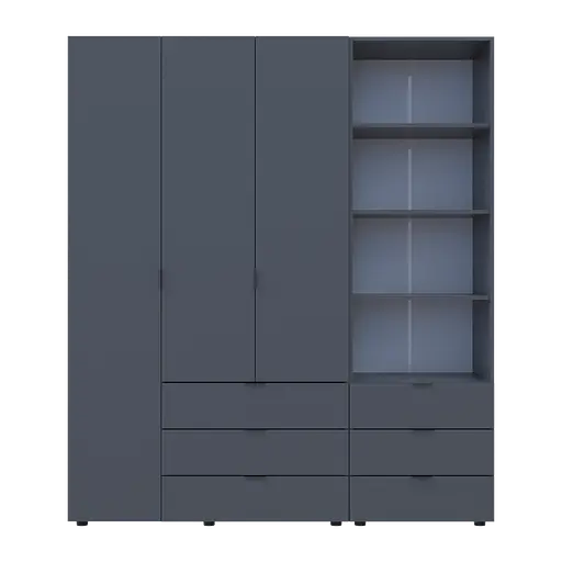 Шкаф для одежды Doros Гелар Графит 3ДСП с пеналом 176.2х49.5х203.4 (42005169) - фото 5