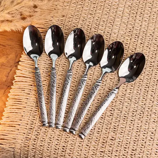 Набор чайных ложек Yiwu 6 штук из нержавеющей стали 14.5 см ложки чайные посуда нержавейка десерт кофе HP-16978-12 - фото 2