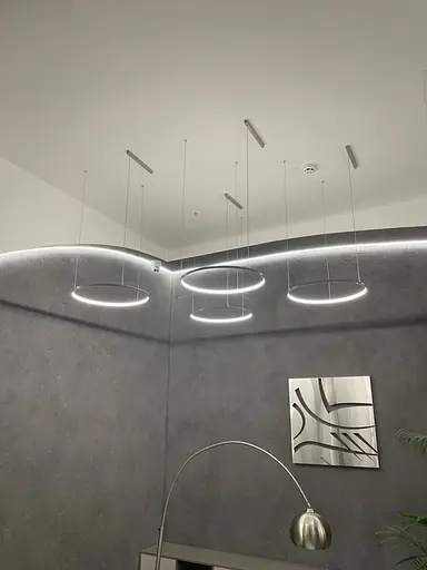 Підвісний стельовий світильник Babich Studio Ring 900 Black (RAL 9005) - фото 7