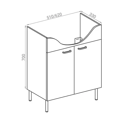 Тумба для підлоги RJ Lotus L з умивальником RJ Lotus RZJ200 55 см Білий RJFU007-0155WHSET(RJFU007-0155WH+RZJ200) Білий - фото 2