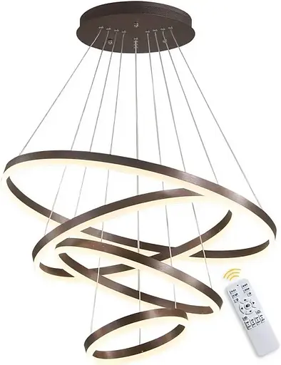 Светодиодная люстра Олимпия PJ812С-4 40+60+80+100см (4 кольца) Коричневая - фото 6