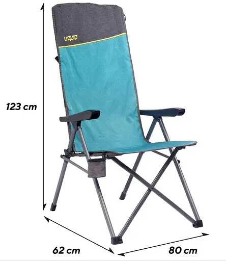 Кресло раскладное Uquip Justy XL Blue/Grey (244037) (DAS303232) - фото 6