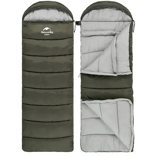 Спальник з капюшоном Naturehike U350 NH20MSD07, (1°C), лівий, зелений