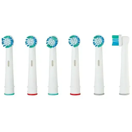 Насадки для електричної зубної щітки Nevadent 6 шт. білий-синій - фото 1