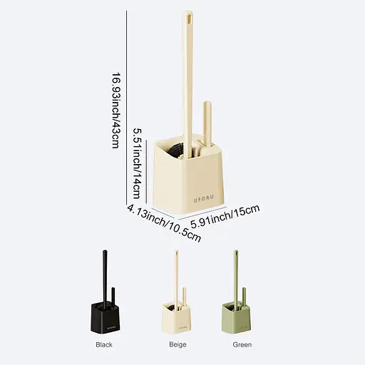 Йоржик для унитаза Uforu DB2436 с двумя щетками Бежевый  - фото 2