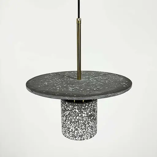 Підвіс Terrazzo Cylinder із сірим бетонним плафоном 30 см в стилі Ар-деко Line.F MJ 162-300 BK - фото 2