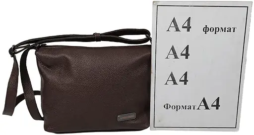Женская кожаная наплечная сумка Borsacomoda темно-коричневая sum0028737 - фото 10