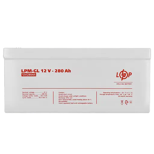 Аккумулятор гелевой LPM-GL 12V - 280 Ah - фото 3