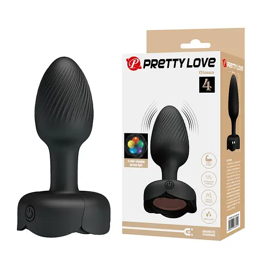 Анальна пробка Pretty Love Olman 8.8 см (чорний) - фото 3