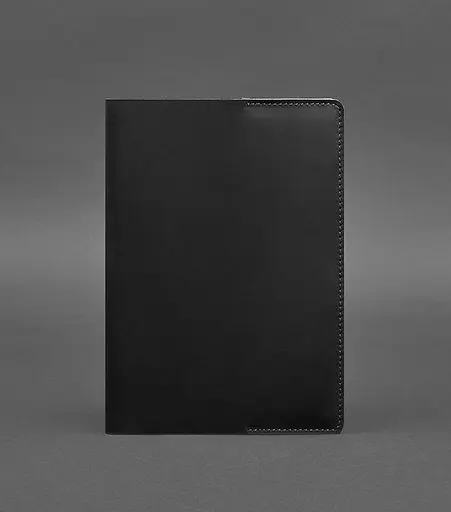 Шкіряна обкладинка для блокнота 6.0 (софт-бук) чорна Crazy Horse - фото 1
