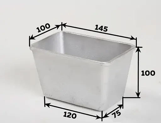 Форма хлібна алюмінієва для випічки домашнього прямокутного хліба у вигляді "півцеглинки" Л11, Полімет 82966 - фото 6