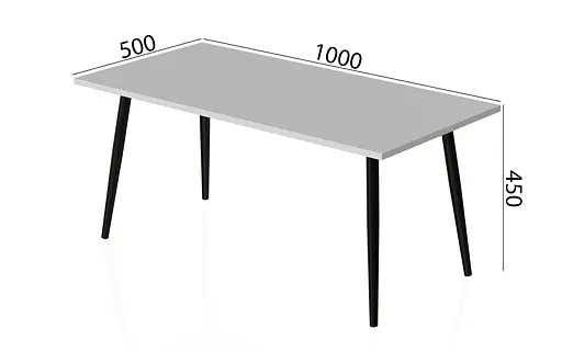 Стіл журнальний Монтана Ferrum-decor 45x100x50 Чорний метал ДСП Білий 16 мм (FRD-106717) - фото 6