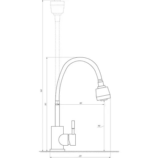 Змішувач для кухні Globus Lux ALPEN SBT1-G203S - фото 2