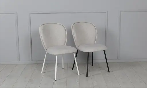 Стілець Сімпл тканина світло-сіра ноги метал чорні - фото 8