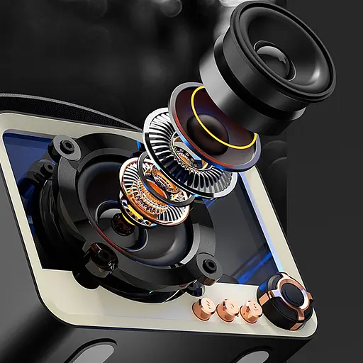 Bluetooth колонка QD05 Retro Style Black - фото 7