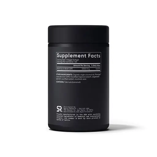 Біотин Sport Research Biotin 5000 mcg Extra Stregth, 120 капсул - фото 2