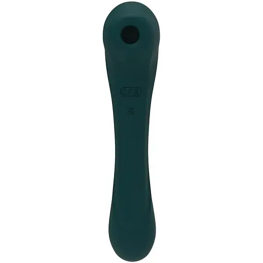 Вибратор и вакуумный клиторальный стимулятор 2 в 1 Alive Quiver Teal - фото 3
