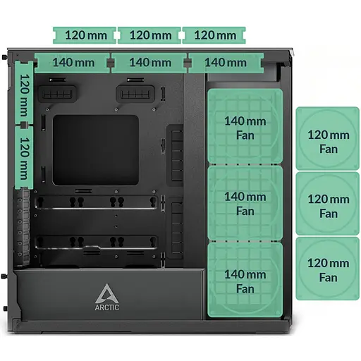 Корпус Arctic Xtender Mirror Black (ACPCC00018A) без блока питания - фото 11