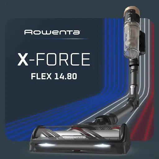 Пылесос беспроводной Rowenta X-Force Flex 14.80 Auto Animal 240 Вт автон. работы до 90 мин HEF system 99.9% черно-золотой - фото 4