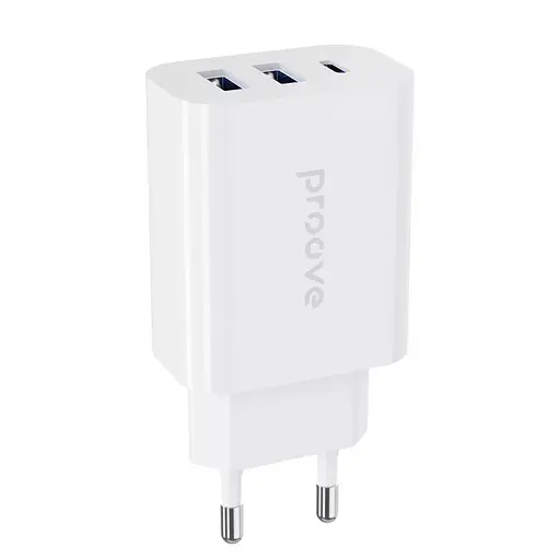 Зарядний пристрій адаптер живлення 3 порти юсб Proove Rapid 30 W (2 USB + Type-C) білий - фото 2