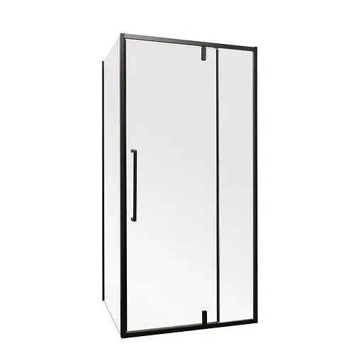 Душова кабіна без піддону Mixxus Premium Bevel SC01-100x80x195-TR Black прозоре скло 6 мм MI6870, Чорний матовий, Універсальна, прозорий - фото 1