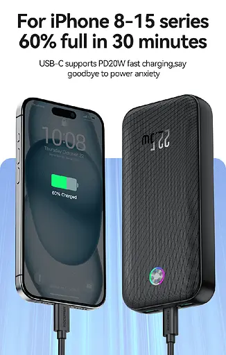 Павербанк - портативний акумулятор Rocoren Haoyue Pro 20000mAh 22.5W чорний - фото 5