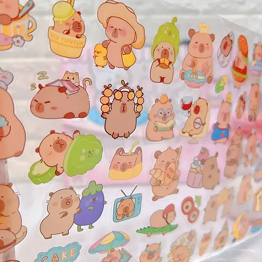 Рулон с 3D наклейками Капибара разные цвета (25-CYSS02) - фото 5