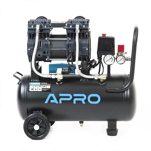 Компресор двоциліндровий безмасляний Apro OFE-24 1,5 кВт 240 л/хв 24 л 30412 - фото 1