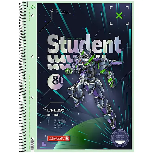 Колледж-блок Brunnen А4 Premium Robot Heroes клетка 80 листов (10-679 28 421)