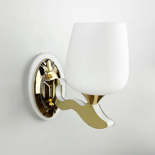 Бра з білим плафоном в золотому корпусі Line F 86517/1 GD - фото 1