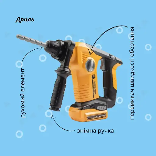 Іграшковий інструмент Otamanko Дриль з насадками жовта - фото 2