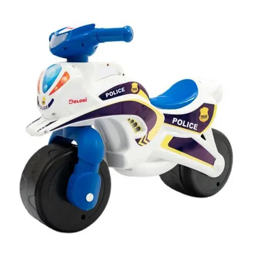 Мотоцикл-толокар Doloni Toys Поліція з музичним кермом білий