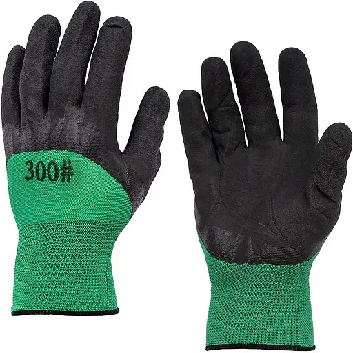 Перчатки рабочие Пена 81458 Зеленые прорезиненные 4 шт. в уп.