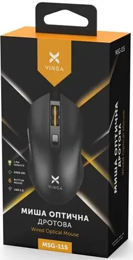 Мышь Vinga MSG-115 USB Black (MSG-115 Black) - фото 2