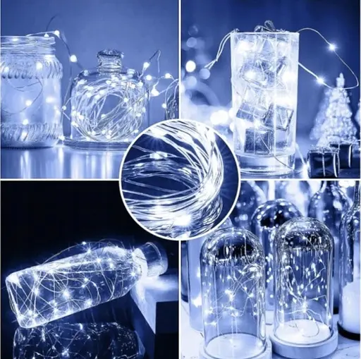 Світлодіодна гірлянда Sun Lamp Крапля Роси 100 LED, 10м холодне біле світло, батарейки 3 АА - фото 7