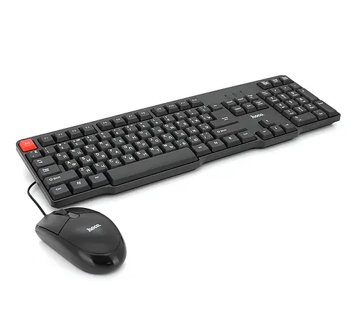 Комплект клавіатура і мишка HOCO GM-16 USB KB+Mouse Black (Eng/Pyc)