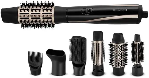 Фен-щетка Remington Blow Dry & Style Caring, 1200Вт, 2 режима, ионизация, холодный обдув, кейс для хранения, керамика, черно-золотой - фото 3