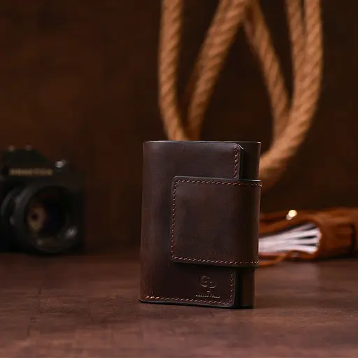 Кожаный женский кошелек Grande Pelle 10х8х2 см acs0024494 - фото 6