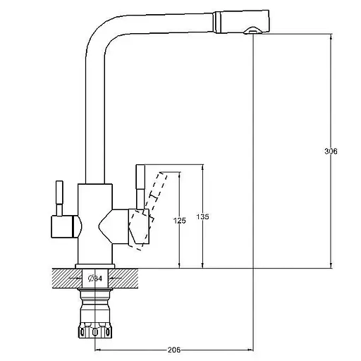 Змішувач комбінований для кухні Zegor SAP18-A090 осмос нержавіюча сталь 30412 - фото 4