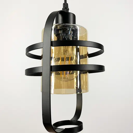 Чорний підвіс в стилі Лофт Line.F Колір плафона Графітовий - фото 2