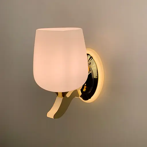 Бра з білим плафоном в золотому корпусі Line F 86517/1 GD - фото 4