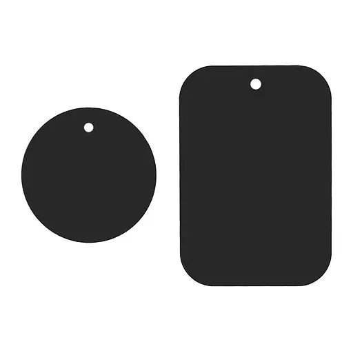 Металлические пластины для магнитного держателя универсальные круглые и прямоугольные черный - фото 2