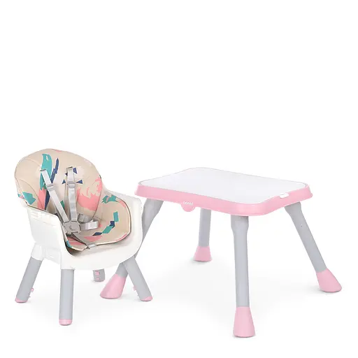 Стульчик для кормления Bambi 3 в 1 M 5672-8 с сидением из экокожи, розовый - фото 2