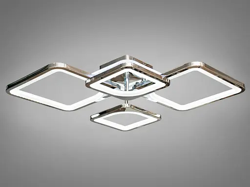 Стельова люстра з диммером і LED підсвічуванням, колір хром, 100W - фото 3